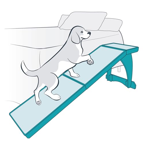 PetSafe CozyUp Bed Ramp - Supports Pets Back & Joints - High Traction Carpet Surface - Furniture-Grade Wood - Cherry or White Finish - Heavy Duty Bed Access Ramp - White - Image 5