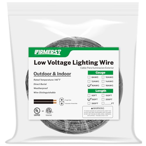 FIRMERST 16/2 Low Voltage Landscape Wire Outdoor Lighting Cable 150 Feet