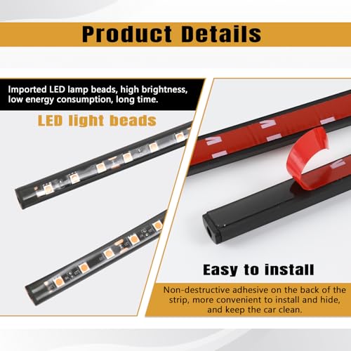 Tira de luz LED para coche con puerto USB de 12V y 24 luces interiores 3