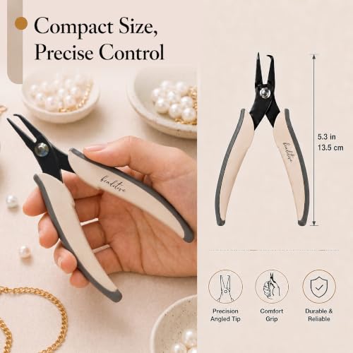 Image of Beaditive Split Ring Pliers for Jewelry Making & Beading, High-Carbon Steel, 5-Inch