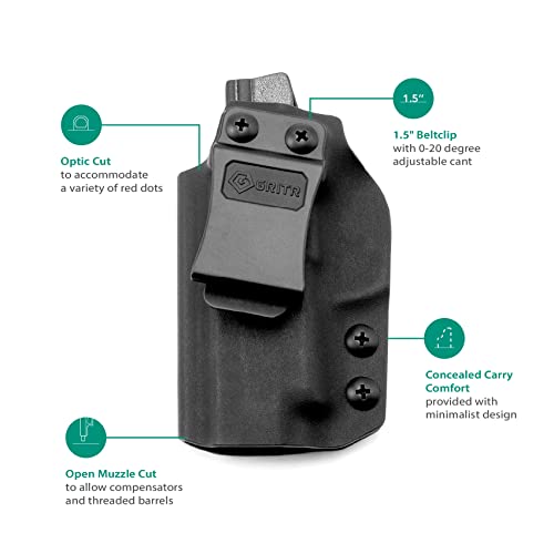 Gritr Iwb Kydex Left Hand Gun Holster Compatible With Sig Sauer P365Xl (P365, P365Sas, P365X) And Tactical Nylon Webbing Duty Waist Gun Belt, Medium #TOP1