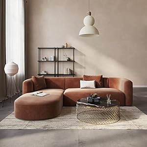 Acanva Luxury Modern Tight Curved Back Velvet Sofa...