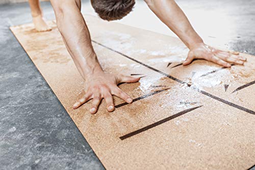 Soft,Thick, Non Slip, Cork Yoga Mat with Just The Right Amount of Padding for Sweat, Hot Yoga, Pilates, Bikram, and General Fitness (Extra Thick 80" x 26" x 6.5mm, Perfect Posture Alignment Lines)