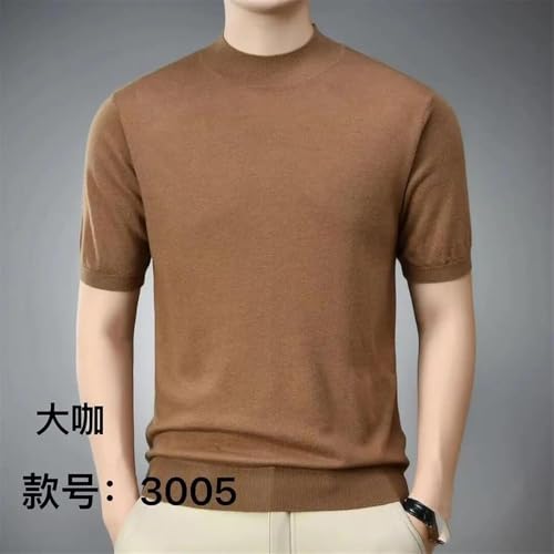 Mens Wool Knitwear Short Sleeve Soft Wool Sweater Tops Casual Comfortable Tshirts2