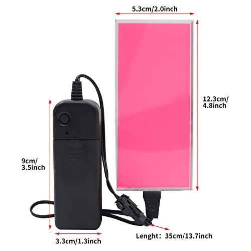 Image of [3 Modes] jose2015 12X5CM Electroluminescent EL Panel Light Pink,12V Flexible EL Panel Lights for Cosplay /Party /Decorate Light /Car /Advertising(with Battery Inverter)