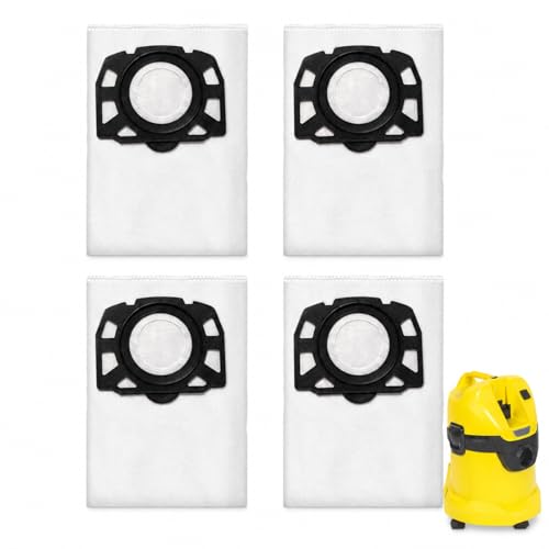 8 Pack Vacuum Dust Bags for Karcher Durable Leak Resistant Large Capacity Easy Fit Compatible with WD 2 Plus WD 3 WD 3 KWD 1 D 2 D 3 MV 3 SE 4001 4002 for Home Cleaning Garage Dust (4)