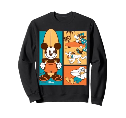 Pull col rond Goofy Pluto surfeurs graphisme vintage haute qualité