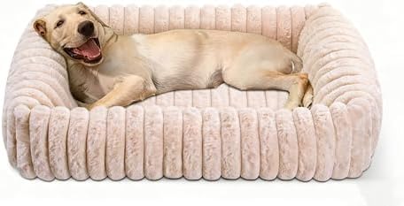 EASY SPEED Cama para Perros, Sofá Perro Ortopédica, Cama Perro Desenfundable y Lavable, Antideslizante Antiansiedad, Impermeable, Suave, para Perros y Gatos, 75x60cm, Rosa