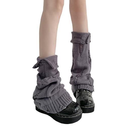 Image of SherryDC Womens Y2k Knit Leg Warmers Harajuku Japanese Long Boot Socks Kawaii Lolita Winter Leg Cover