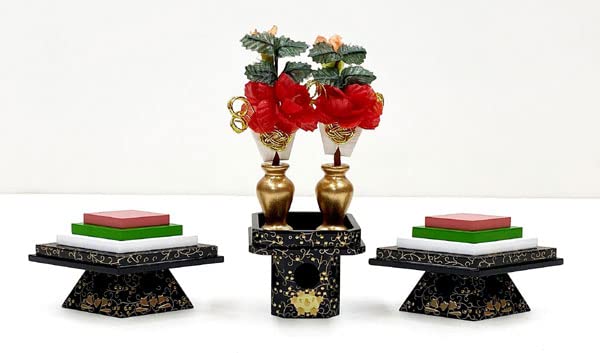 Amazon | 20号 菱三宝 本金 唐草牡丹 2点セット (木製品) 雛道具 Amazon | 20号 菱三宝 本金 唐草牡丹 2点セット (木製品) 雛道具