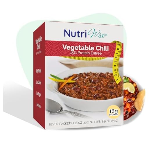 NutriWise - Vegetable Chili Diet Entree | 7/Box | Healthy & Nutritious | High Protein - Low Fat - Low Sugar - Low Calorie