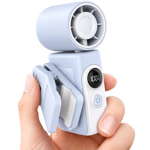 Image of Hotsales Clip-On Portable Fan, 13500 RPM Rechargeable Handheld Mini Fan with LED Display, 360° Rotating Detachable Clip, Stroller Fan for Baby, Compact Travel Essentials/Lash, Summer Gifts for Women