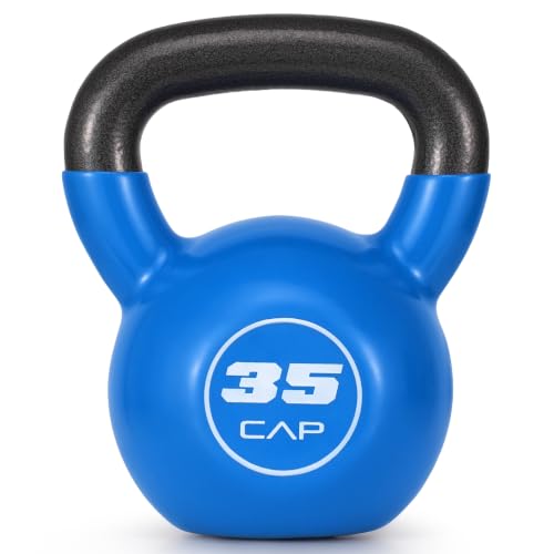 CAP Vinyl Coated Cast Iron Kettlebell, 35 LB Home Gym Weight
