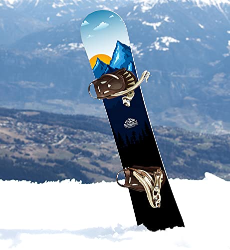 Snowboard Wrap 199 - Blue Mountain Sunset Snowboard Graphic Decal - Includes Application Squeegee - 14 inch x 65 inch fits most snowboards