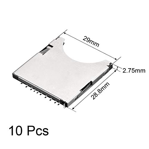 Lector de Tarjetas SD Interno con Resorte de 10 Pines uxcell para Bricolaje 2