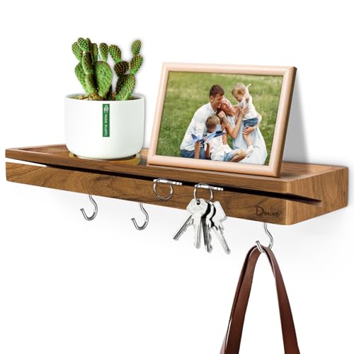 Dmore Schlüsselbrett mit Ablage und 4 Haken, Schlüsselhalter aus ...