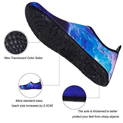 Image of WateLves Water Shoes for Womens Mens Barefoot Quick-Dry Aqua Socks for Beach Swim Surf Yoga Exercise New Translucent Color Soles