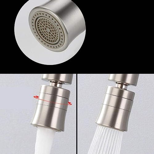 Küchenarmatur Wand Küchenarmatur Küchenarmatur Kalt- und Warmwasserhahn 360 ° Wasserhahn mit Spritzpistole Edelstahl Spüle 304 Multifunktions gebürstet-re