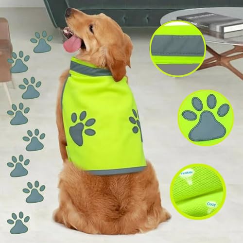 Reflektierende Sicherheitsweste für Hunde, Dog Safety Reflective Lightweight Vest, Wasserabweisend Hund Reflektierende Weste Hohe für Outdoor-Aktivitäten und Spaziergänge bei Dämmerung (Größe M)