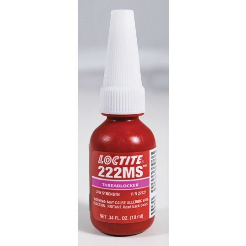 Loctite 22221 222MS Threadlocker Adhesive, Low Strength, Purple, 10 ml Bottle (Pack of 2