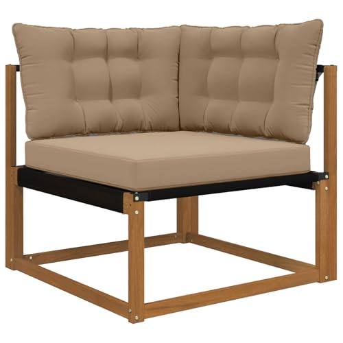 Coussins de canapé taupe en polyester (lot de 3) imperméables pour votre jardin