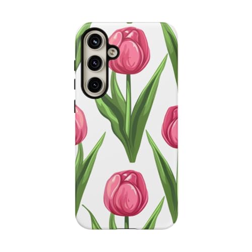 Coque Samsung S24 Plus tulipe rose rigide anti-rayures