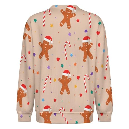 MoBlinko Mens Sweater Christmas Gingerbread Man Sweaters for Men L Crew Neck Sweater for Men Lightweight Pullover3