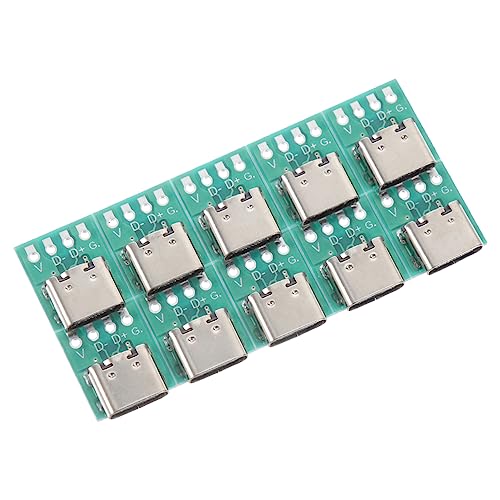 Angoily 10pcs USB c Connector Board Type-c Female Adapter PCB Support Module for Versatile Data Cable Transmission Homes and Offices