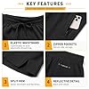NWDEY Mens Swimming Shorts Quick Dry Ice-Silk Fabric Drawstring Waist Elasticated Waistband Zipped Pockets, (UK, Alpha, XXL, Regular, Regular, Black) #4