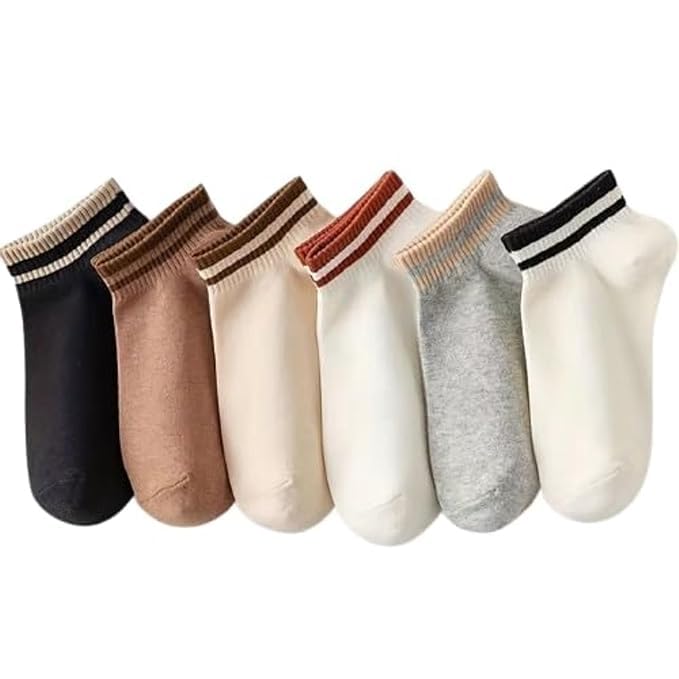 Cotton Ankle Length Socks for Men & Women (Pack of 6) | Breathable Anti-Odour Moisture Absorbent | Soft Stretchable Comfortable Casual & Sports Socks | Multicolor Unisex Free Size-image-3