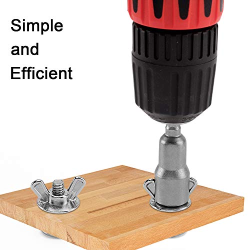 Pagow Power Wing Nut Driver Set, Wing Nut Drill Bit Socket Wrench Tool Set, 1/4" Hex Shank For Panel Nuts, Screws Eye, C Hook Bolt, Q-Hanger #TOP2