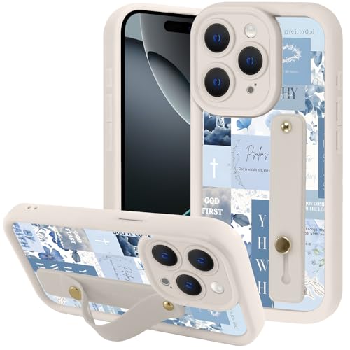 Coque iPhone 16 Pro Max antichoc TPU avec cordon ajustable Jésus Dieu