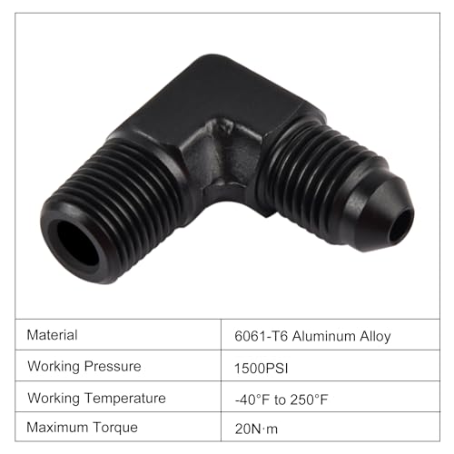 EVIL ENERGY 3AN to 1/8" NPT Male 90 degree Fitting Aluminum Balck by EVIL ENERGY - Used condition - Image 3