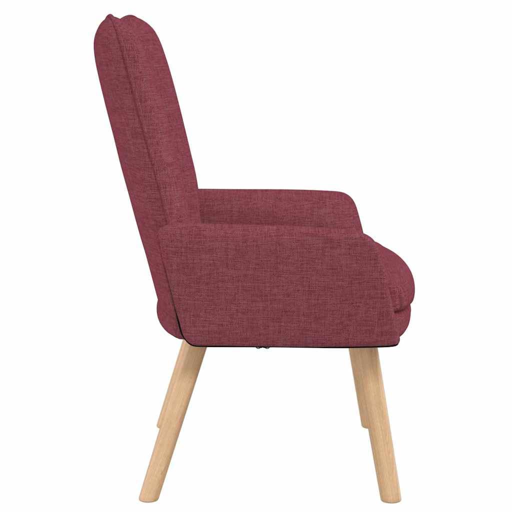 Générique Fotel bordowy 63 x 67 x 94 cm Tkanina poliestrowa | Nogi z litego drewna kauczukowego, wyściełane oparcie, miękkie podłokietniki, do salonu, sypialni, biura