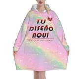 Batamanta Mujer Personalizado Imprime cualquiera de tus diseños, fotos, textos Manta Con Capucha Personalizada Sudaderas hoodie hombre invierno bata manta tallas grandes regalo personalizable