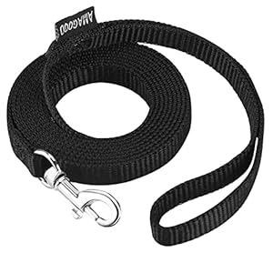 AMAGOOD 6 FT Cat Leashes, Strong Traditional Style Leash with Easy to Use Collar Hook,Cat Lead Great for Cats (Black(Pack of 1),3/8″ x 6 Feet)