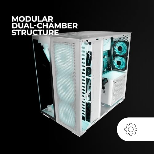 Boîtier gaming custom XXL en aluminium aérospatial Mars Gaming MC-NOVA2 blanc