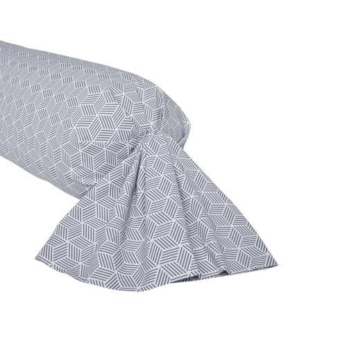 Taie de traversin impriméee en Bambou, Made in France, Quentin, 85 x 185 cm, Origin, Blanc et Noir