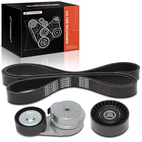A-Premium Engine Serpentine Belt Drive Kit with Tensioner & Idler Pulley Compatible with Ram 1500 2013-2022, 1500 Classic 2019-2022 - OHV V8 5.7L