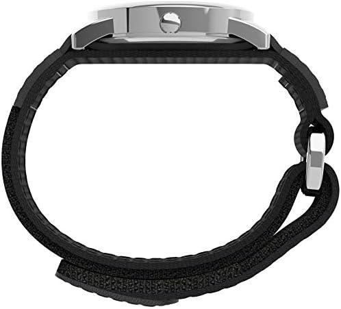Timex Men's Easy Reader 35mm Watch β Silver-Tone Case White Dial with Black FastWrap Strap - 1