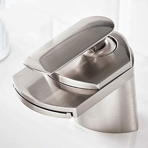 basin mixer tap waterfall bathroom sink taps Brass hot and cold single lever washbasin undercounter basin bathroom sink faucet-Brushed