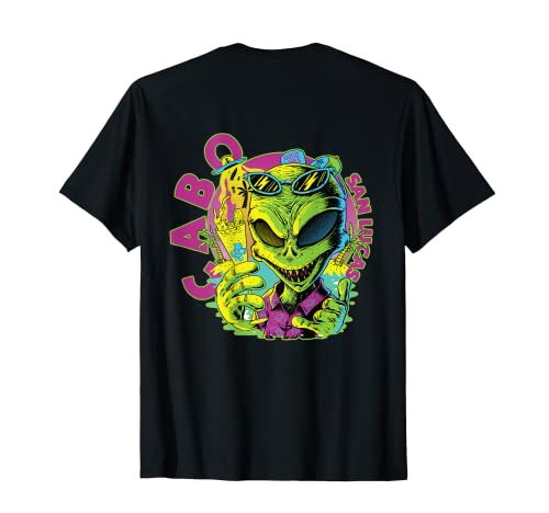 Cabo San Lucas Cartoon Alien Souvenir - Dos imprimé T-Shirt