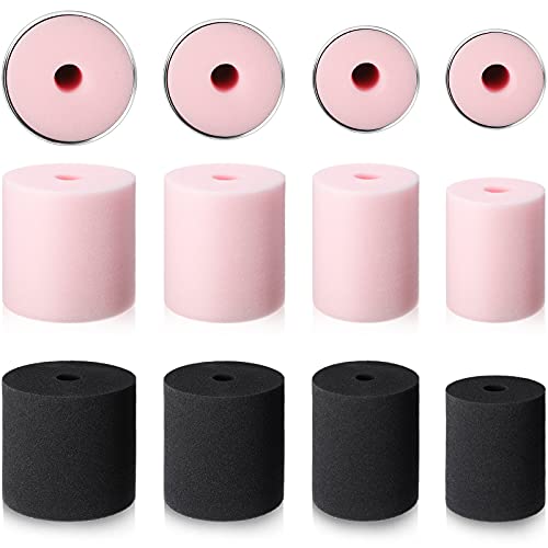 Honoson 4 Sizes 8 Pieces Cup Turner Foam Tumbler Inserts for 1/2 Inch PVC Pipe Foam Inserts Accessories Fit 10 oz to 40 oz All Tumblers(Black and Pink)