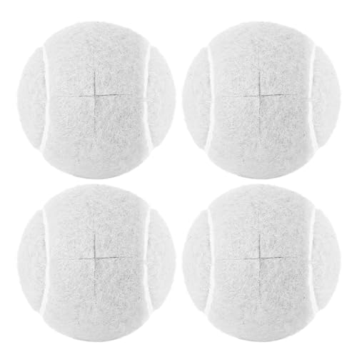 4 Stück Walker Tennisbälle 6.5 cm, vorgeschnittene Tennisbälle für Geher, universelle vorgeschnittene Gleitbälle, strapazierfähige Filz-Pads, Gleitbeläge für Möbelbeine und Bodenschutz (Weiß)