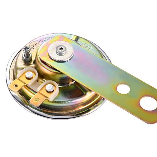 Motorrad-Hupe Goofit Disc – 12 Volt mit gebürstetem Chrom für Universal-Motorräder