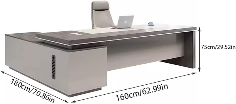Deask Suitable for Bosses and Presidents' Office Desks of Companies and Enterprises, Modern Executive Desks, Managers and Supervisors' Single Desks Ergo Desk(160cm*180cm*75cm)