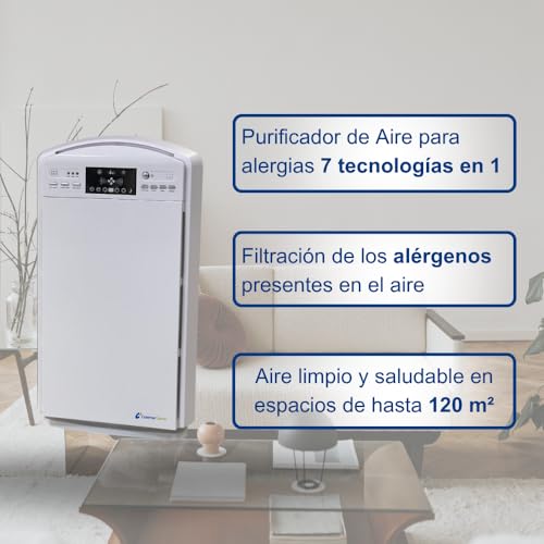 Ozono Hogar - Purificador de Aire ANDRA PLUS - Ionizador - Ozonizador - Olor de tabaco - Filtro HEPA y Control Remoto - Ideal para Alergias y para Eliminar Impurezas del Hogar - imagen 2