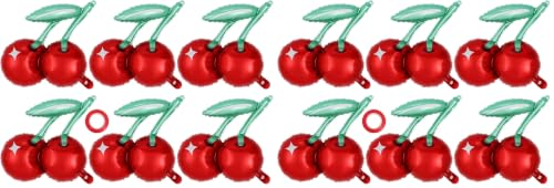 Image of 6 Pcs Cherry Balloons, 20 Inch Cute Cherry Foil Balloon, Red Fruit Mylar Balloons for Cherry Summer Themed Birthday Party Decoration Baby Shower (Pack of 2)