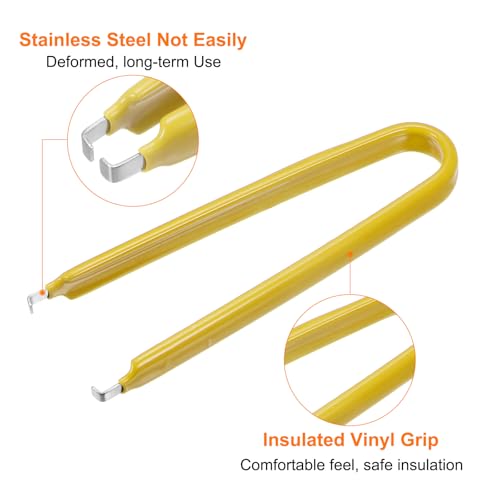 Image of HARFINGTON 3Pcs IC Chip Extractor IC U Shape Puller Stainless Steel with Insulated Vinyl Grip Motherboard Circuit Board Component Puller Chip Extractor for PCB Removal Tool, Yellow