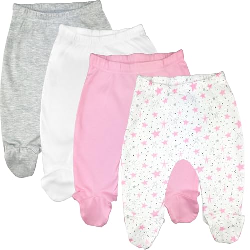 123 Bear 100% Cotton Baby Pants/Leggings with Footies 100% Cotton Unisex Boys Girls